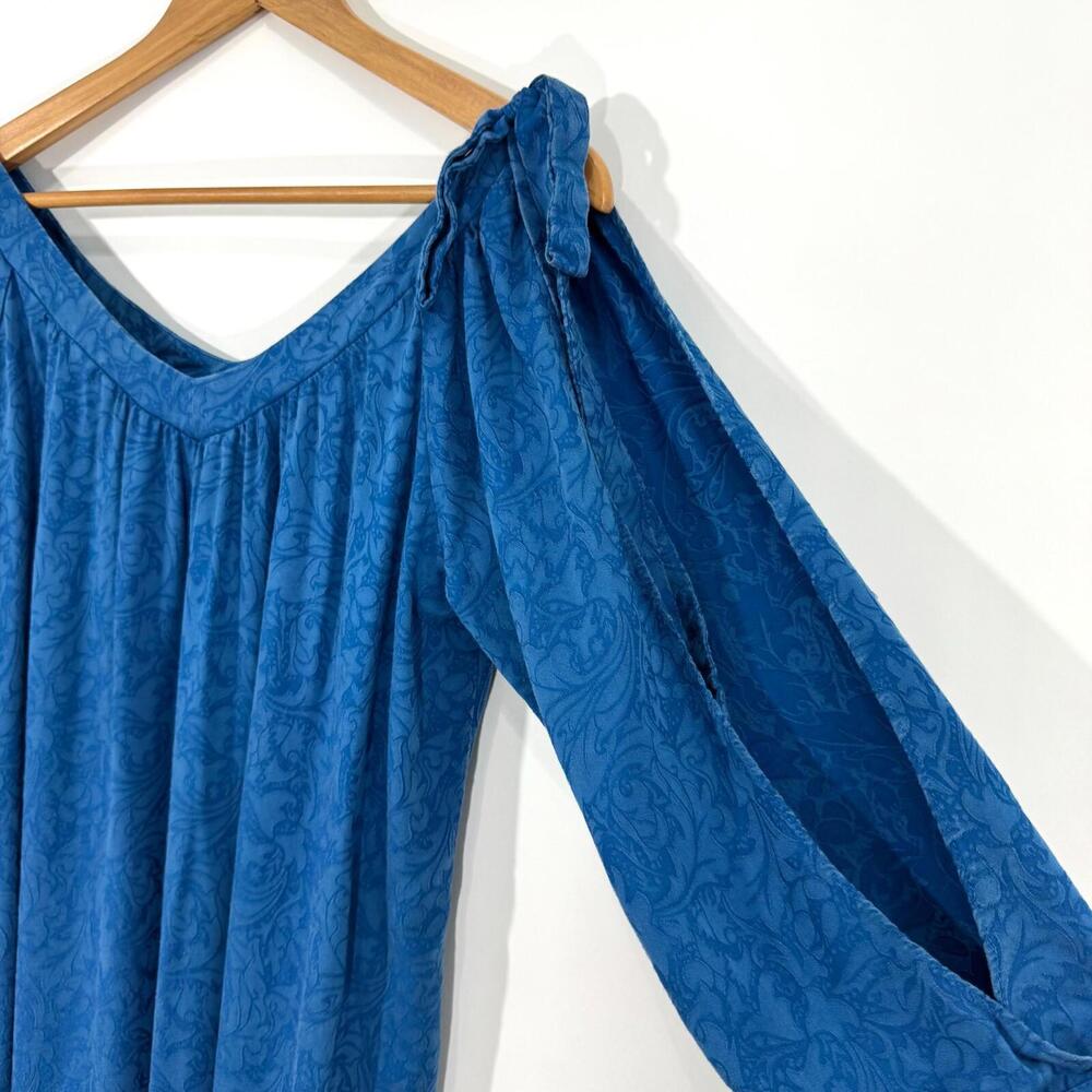 Anthropologie Holding Horses Women’s Size Small Blue Cold Shoulder Swing Dress - Picture 4 of 10